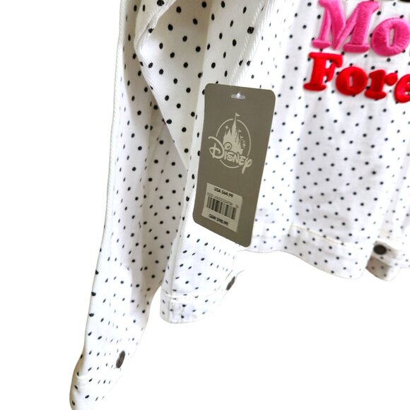 Disney Minnie Mouse Forever Polka Dot Women's Sz 3X Denim Jacket Sequin Back NWT - Picture 11 of 15